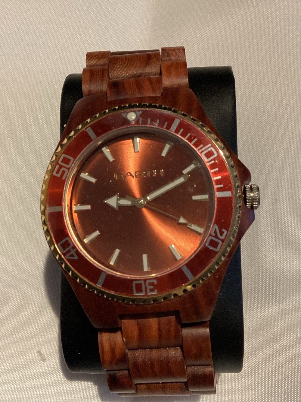 Earth Wooden Men's Watch in Red and Brown